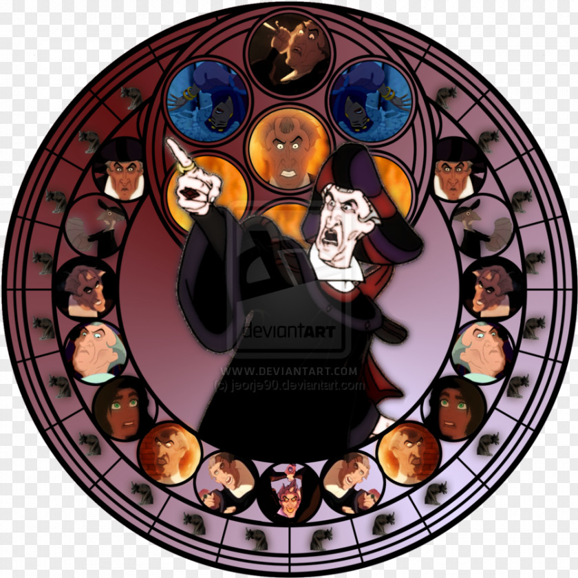 Window Stained Glass Claude Frollo Maleficent Cattivi Disney PNG