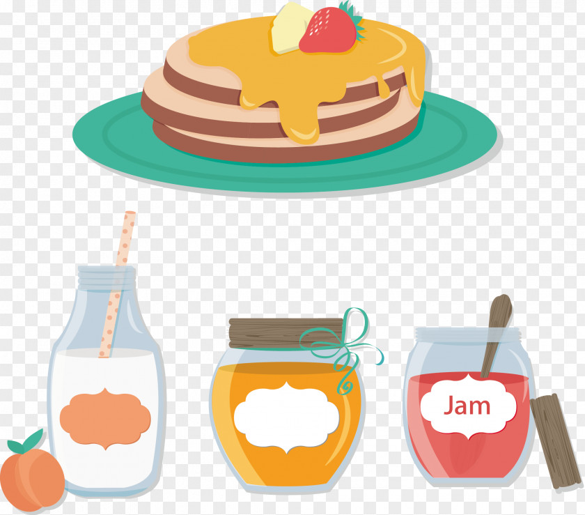 Cake With Beverages Juice Pancake Muffin Fruitcake Fruit Preserves PNG