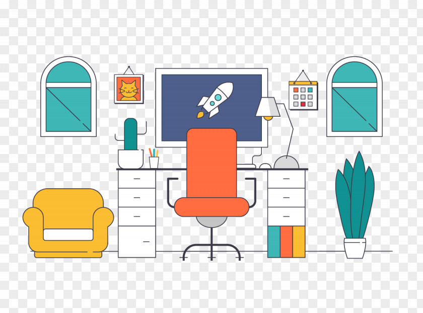 Desk Illustration Chair Clip Art PNG