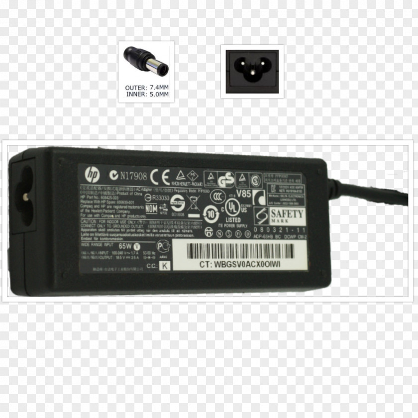 Hewlett-packard Battery Charger AC Adapter Hewlett-Packard Laptop PNG