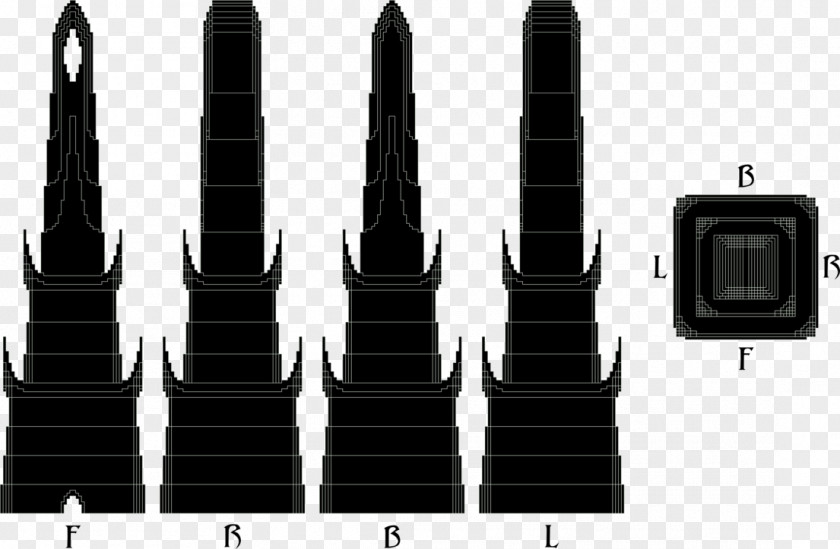 Kriss Vector Minecraft Barad-dûr Schematic Diagram 索伦之眼 PNG