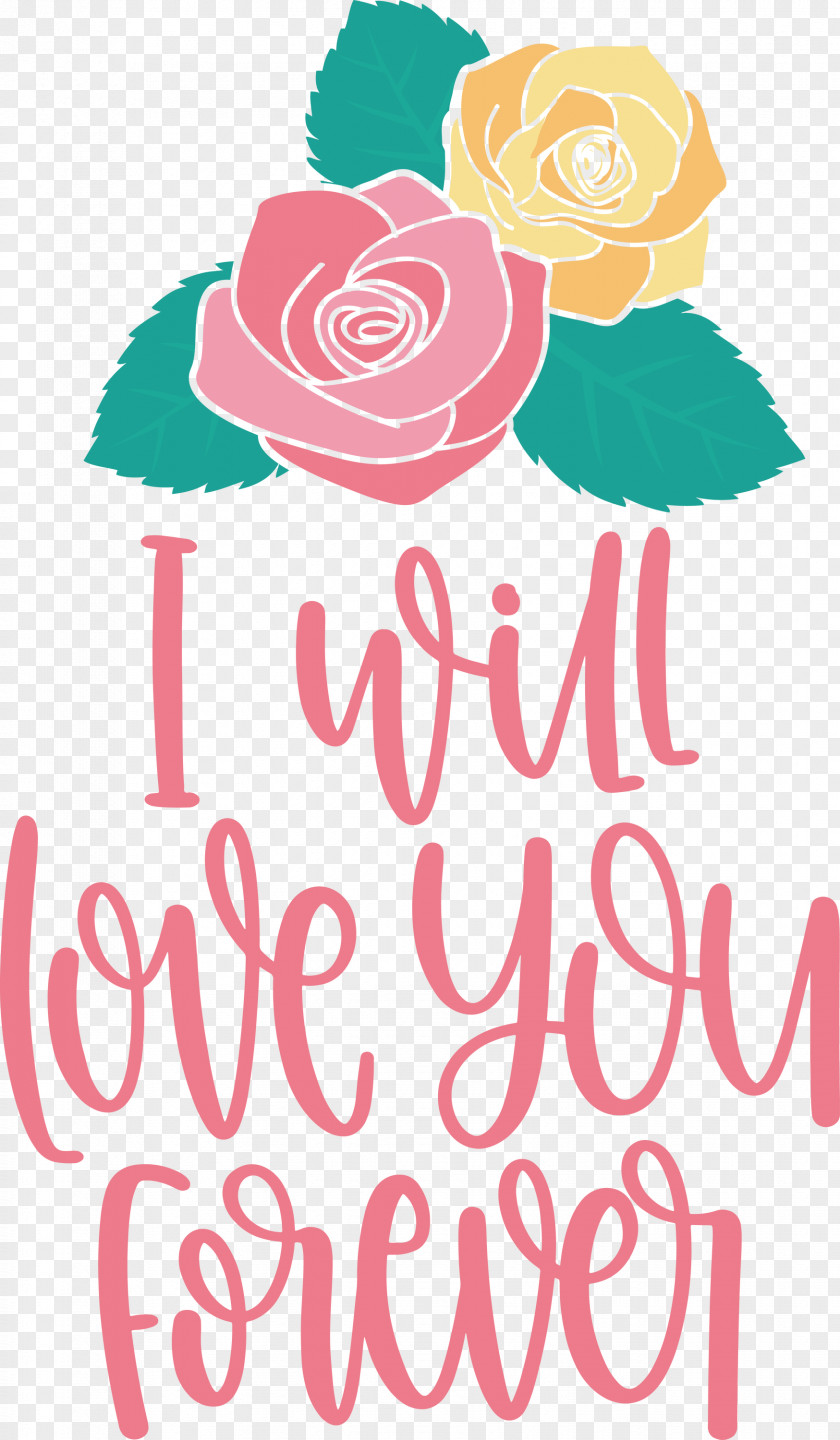 Love You Forever Valentines Day Quote PNG