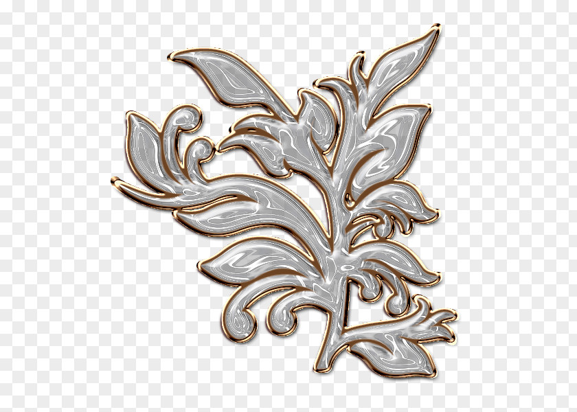 Brass Silver Plant Leaf PNG