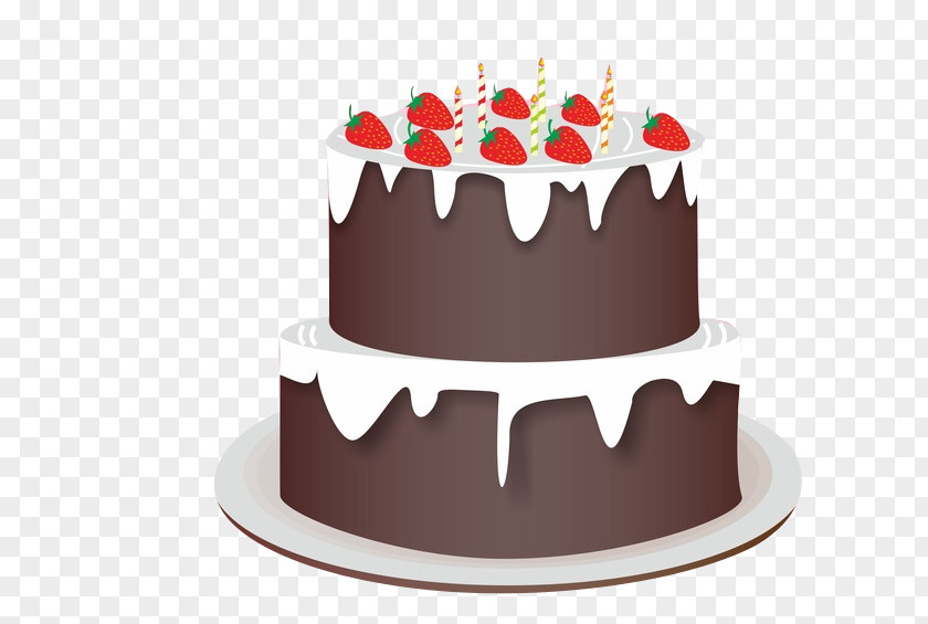 Cartoon Birthday Cake Torte Chocolate Tart PNG