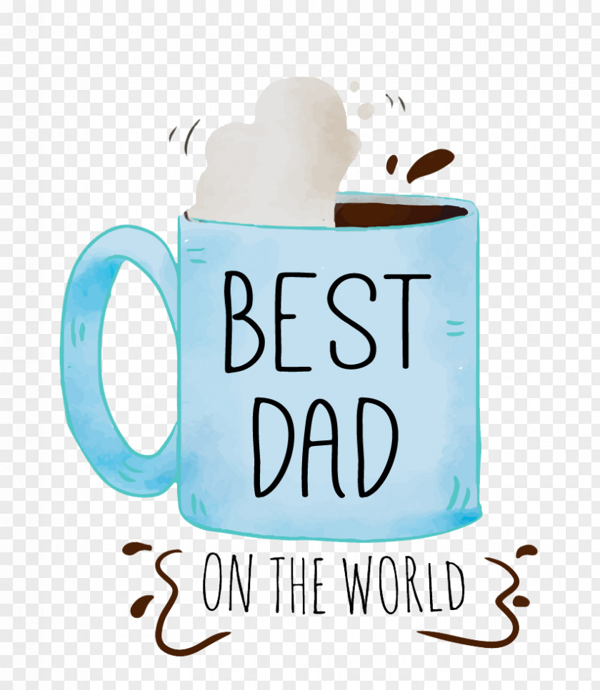 Happy Fathers Day Watercolour Coffee Cup Brand Logo Mug Father's PNG