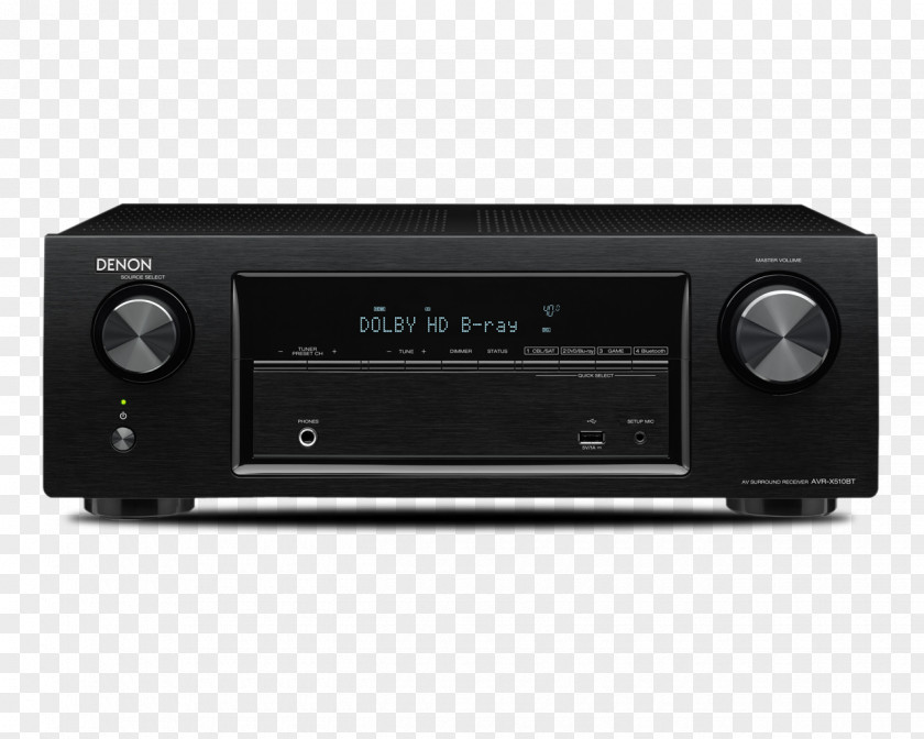 Cdplayer AV Receiver Denon AVR-X520BT Home Theater Systems 5.1 Surround Sound PNG