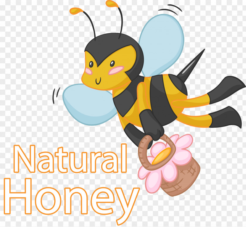 Vector Hand Painted Honey Bees Bee PNG