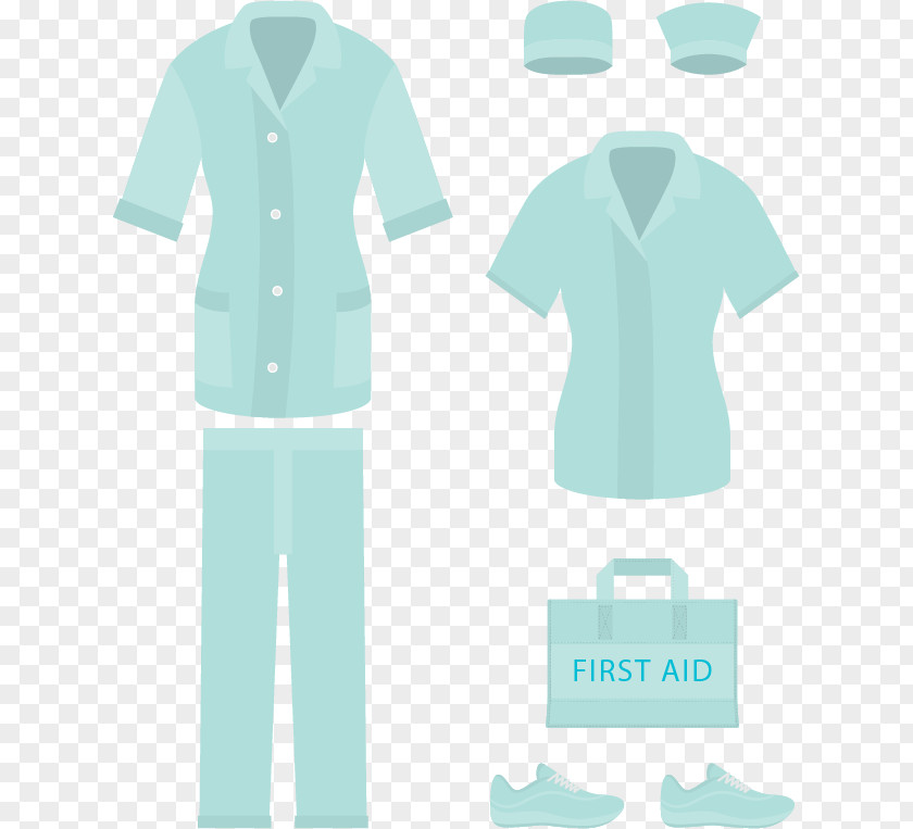 Cyan Nurse Suit T-shirt Uniform Clothing Nursing PNG