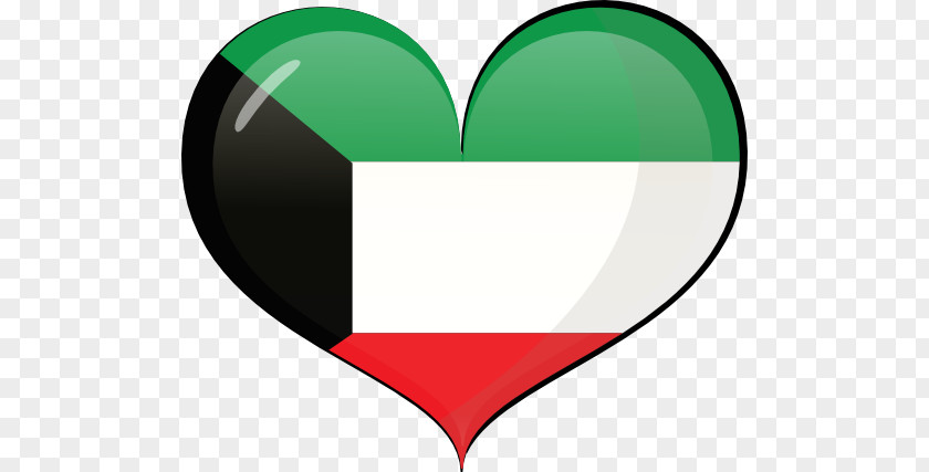 Heart Flag Of Kuwait Love Clip Art PNG