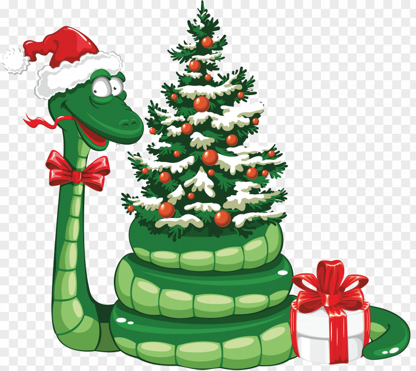 Snake Christmas Tree Clip Art PNG