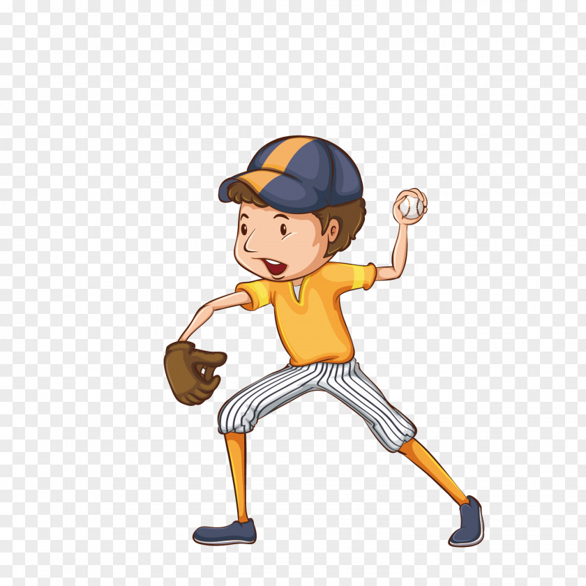 Vector Cartoon Boy Baseball Player Drawing Photography PNG