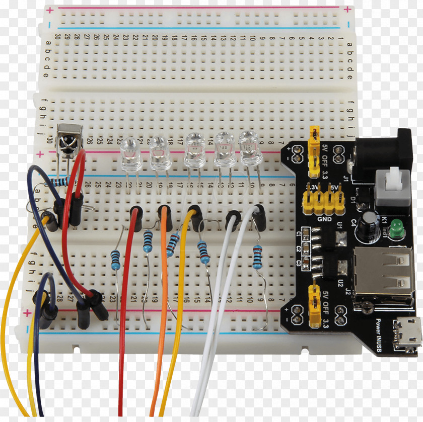 Microprocessor Development Board Breadboard Microcontroller Electronic Component Power Converters Electronics PNG