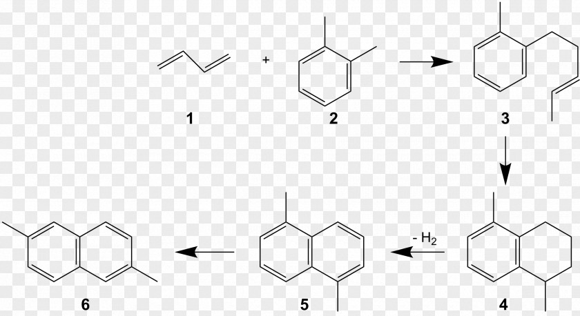 Synthesis Chemical Reaction Allan–Robinson 2,6-Dimethylnaphthalene Dehydration Cannizzaro PNG