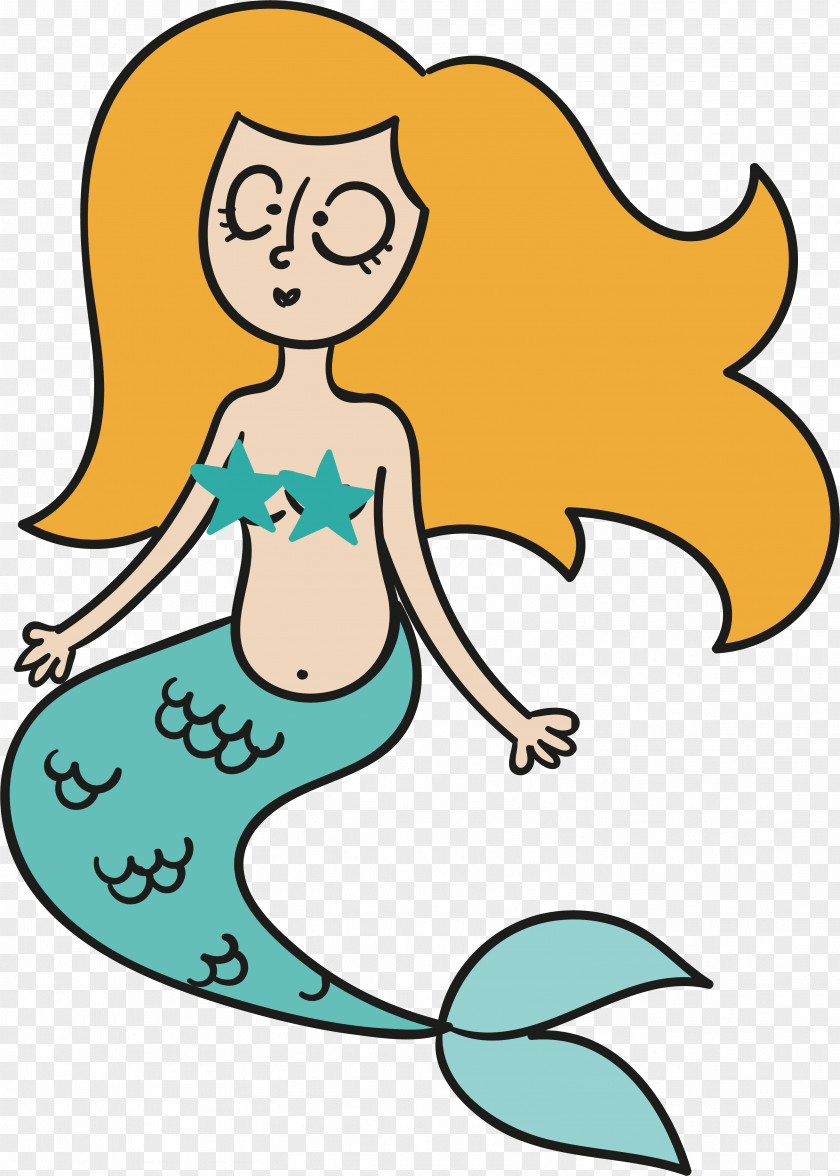 Cartoon Mermaid Design Adobe Illustrator PNG