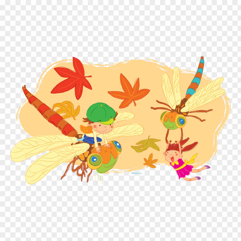 Hand Painted Dragonfly Download Animation Cartoon PNG