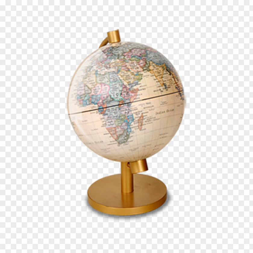 Metal Seated Globe Earth Map PNG