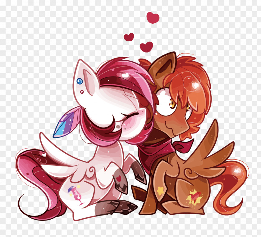 Vector Pony Couple Horse Cartoon Illustration PNG