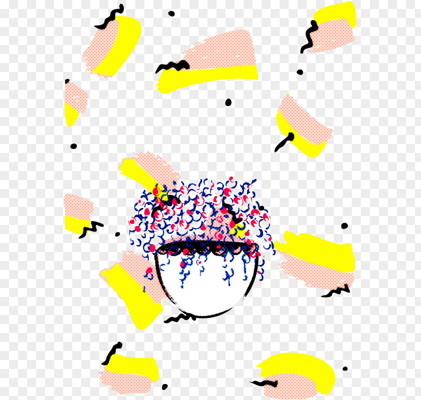 Yellow Text Line Happiness Pattern PNG