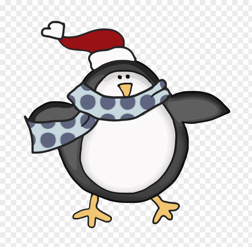 Christmas Penguin Hat Cartoon Beak Clip Art PNG