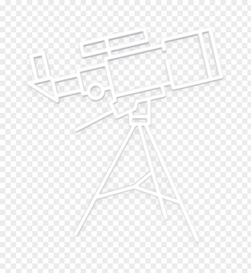 Blackandwhite Telescope Education Icon PNG