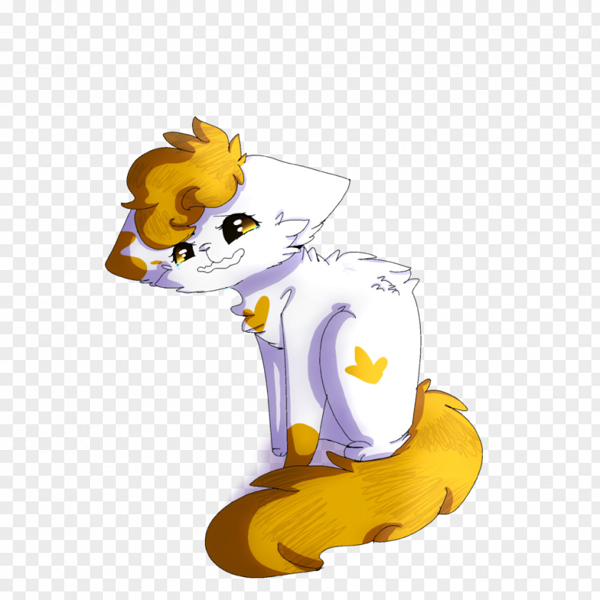 Cat Yellow Mammal Character Figurine PNG