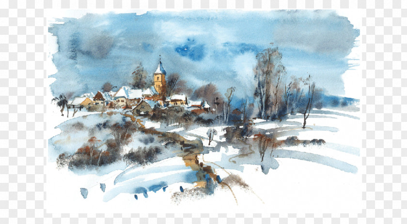 Church Kirchdorf Watercolor Painting Village PNG