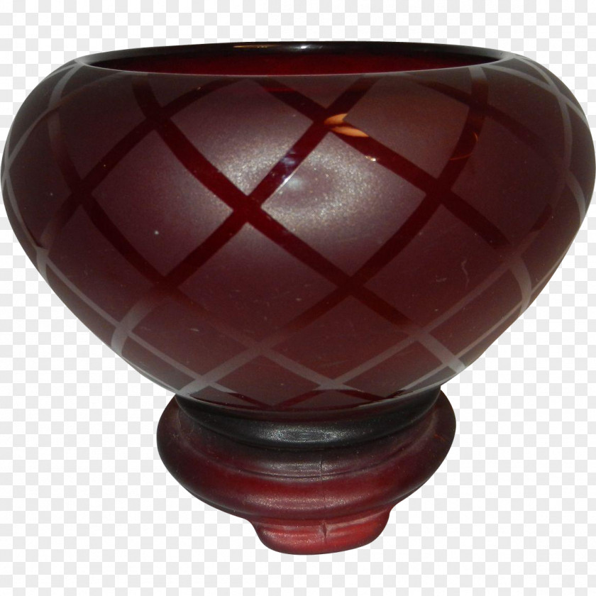 Custard Glass Vase Tableware Artifact Maroon PNG