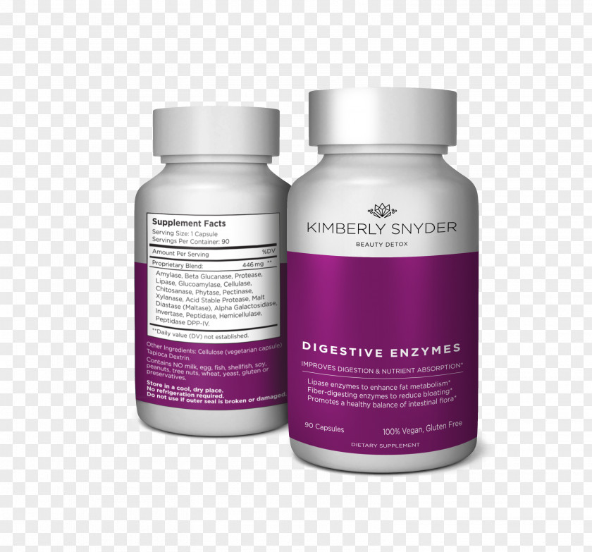 Digestive Enzyme The Beauty Detox Solution: Eat Your Way To Radiant Skin, Renewed Energy And Body You've Always Wanted Dietary Supplement Nutrient Digestion PNG
