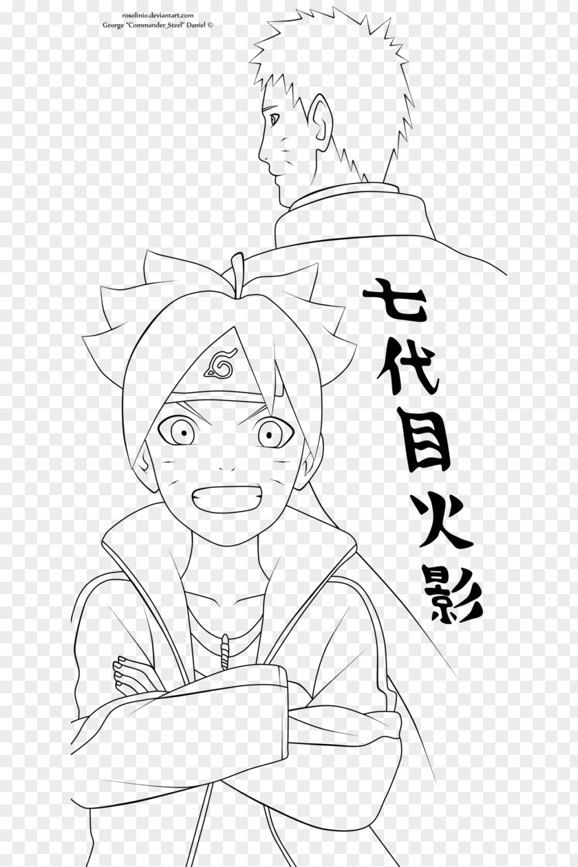 Naruto Line Art Uzumaki Sasuke Uchiha Sarada PNG