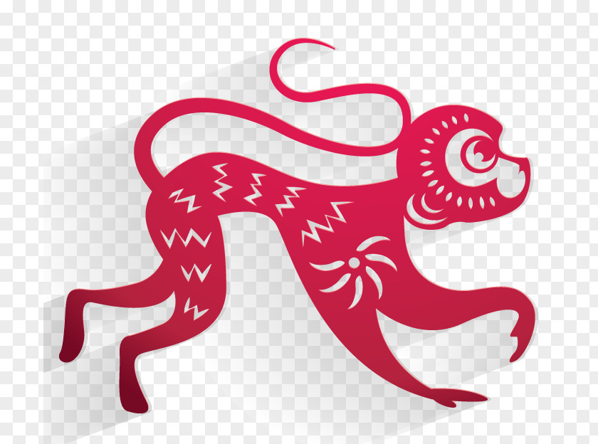 Paper-cut Monkeys Monkey Chinese New Year Papercutting PNG