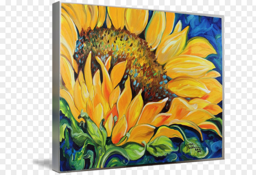 Painting Common Sunflower Watercolor Acrylic Paint Art PNG