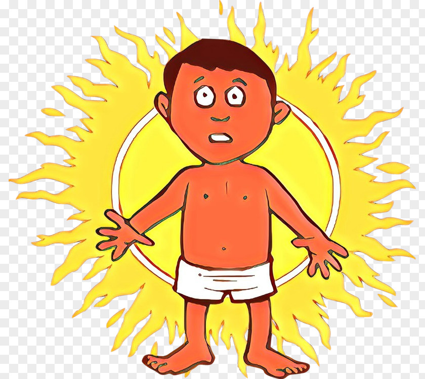 Cartoon Yellow Pleased Child PNG