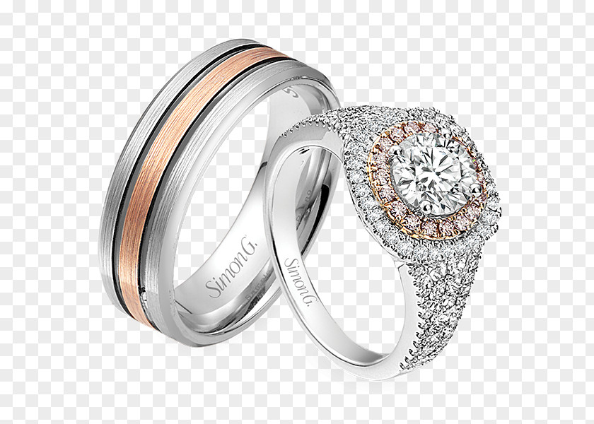 Simon G Jewelry Couple Rings Engagement Ring Jewellery Wedding Diamond PNG
