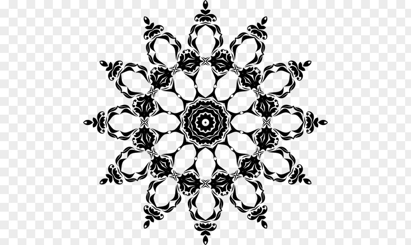 Design Black And White Floral Decorative Arts Ornament PNG
