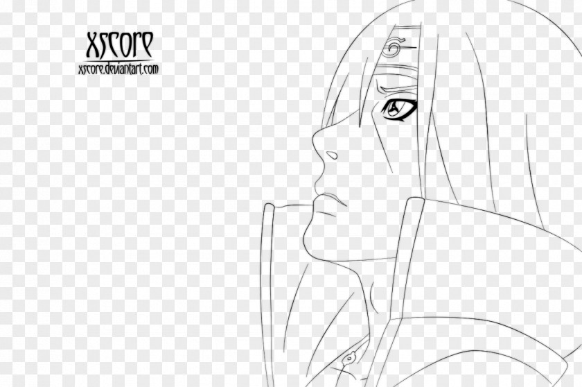 Naruto Pain Drawing Monochrome Arm Line Art Sketch PNG