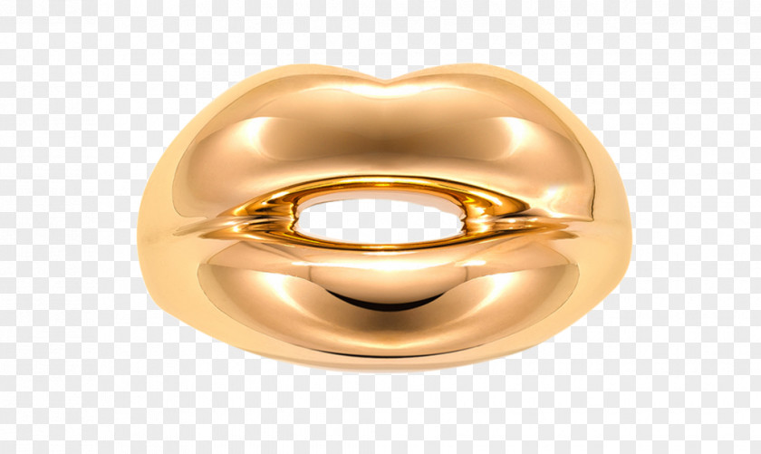 Lip Prints Earring Jewellery Gold PNG