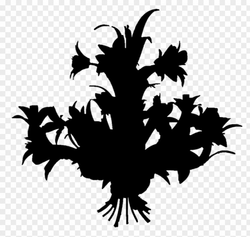 M Clip Art Flower Silhouette Leaf Black & White PNG