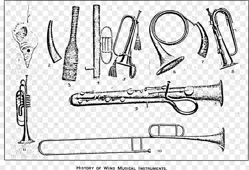 Trombone The History Of Musical Instruments Line Art PNG