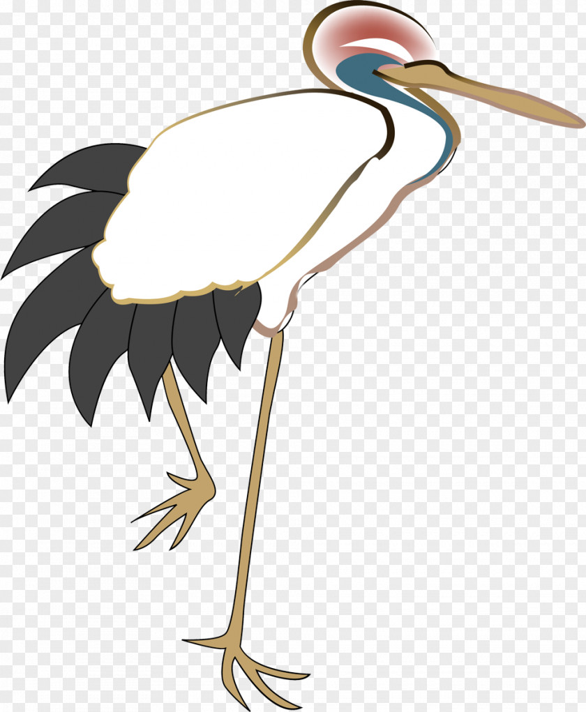 Stork Red-crowned Crane Cartoon PNG