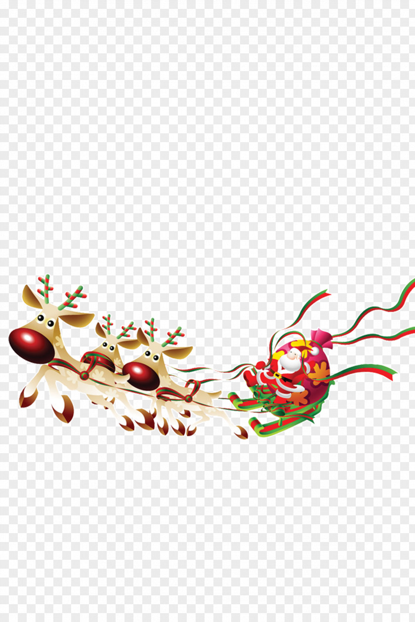 Creative Christmas Santa Claus's Reindeer Desktop Wallpaper PNG