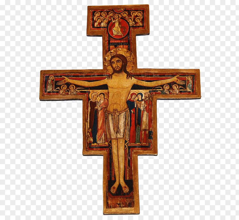 Monumental Mason San Damiano Cross Christian Crucifix PNG