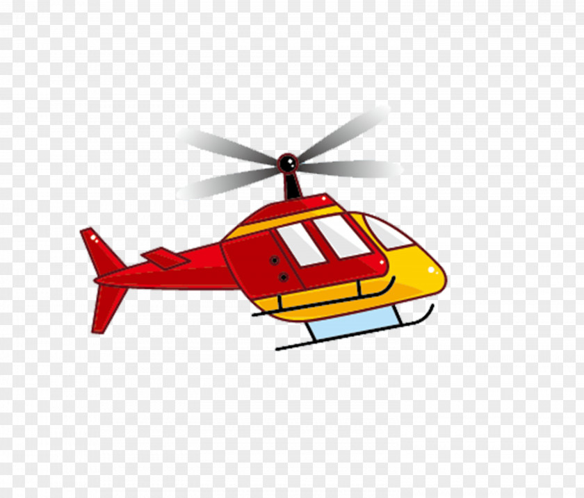 Red Helicopter Rotor Airplane PNG