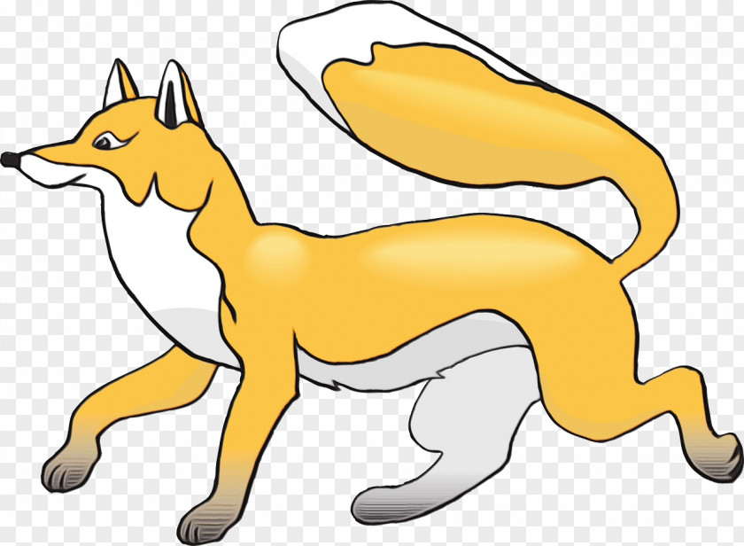 Animal Figure Swift Fox Red Tail Cartoon Yellow PNG