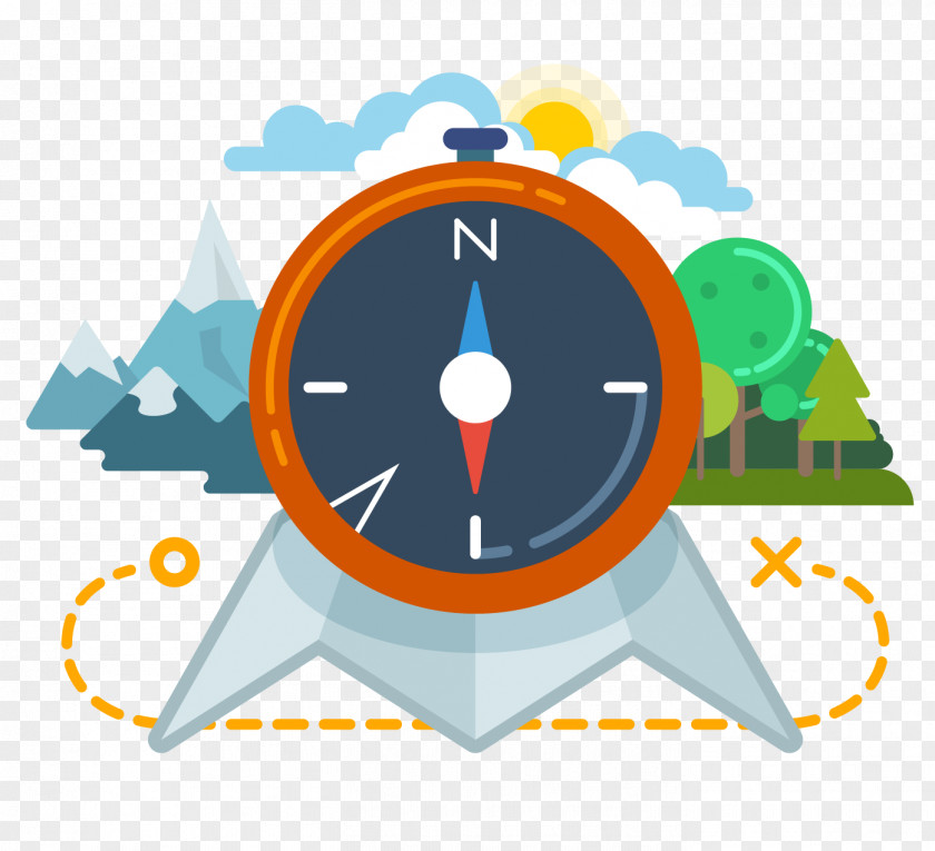 Vector Outdoor Travel Compass Illustration PNG