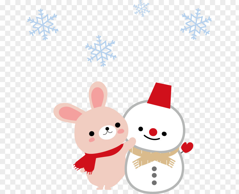 Winter Snowman Rabbit. PNG