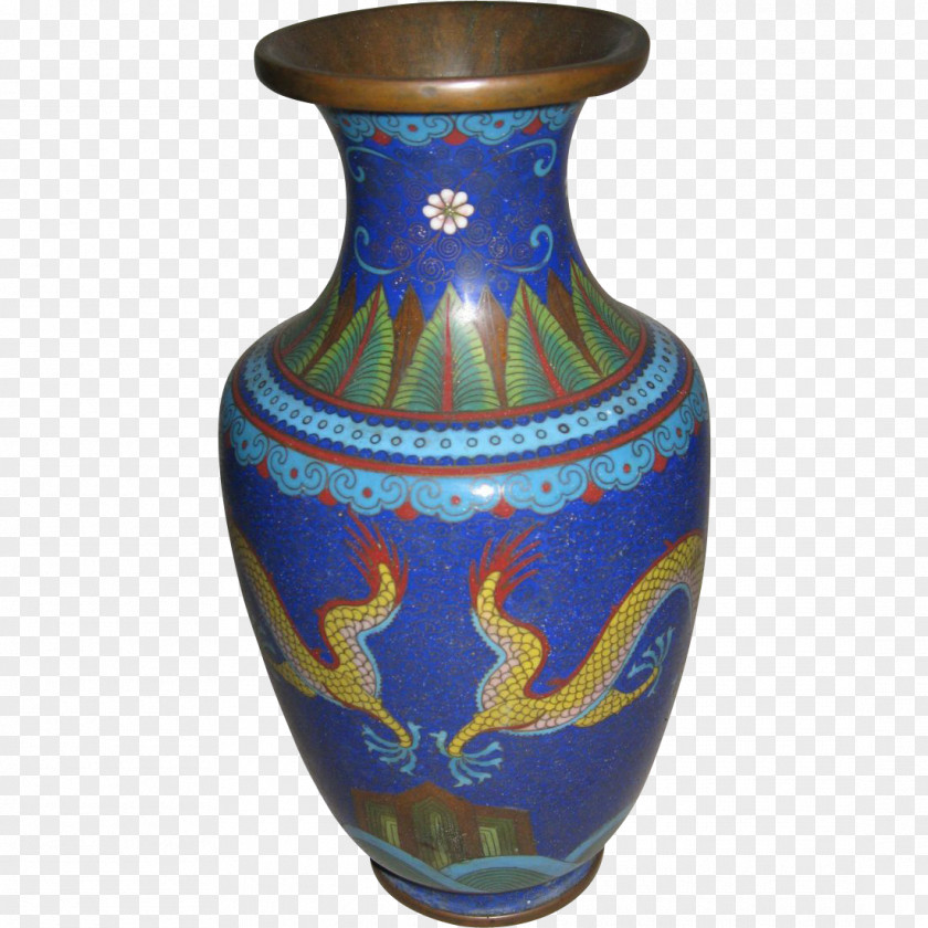 Vase Ceramic Cobalt Blue Urn Pottery PNG