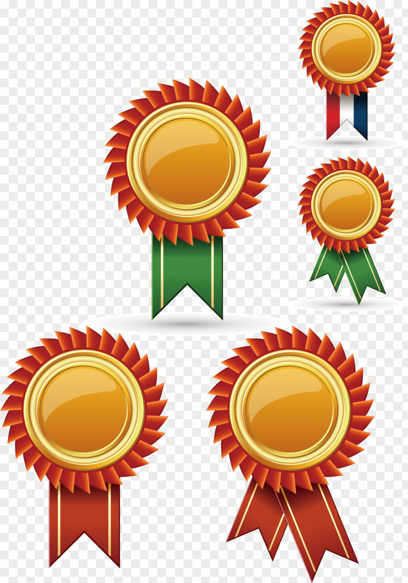 Vector Creative Gold Medal Silver Badge PNG
