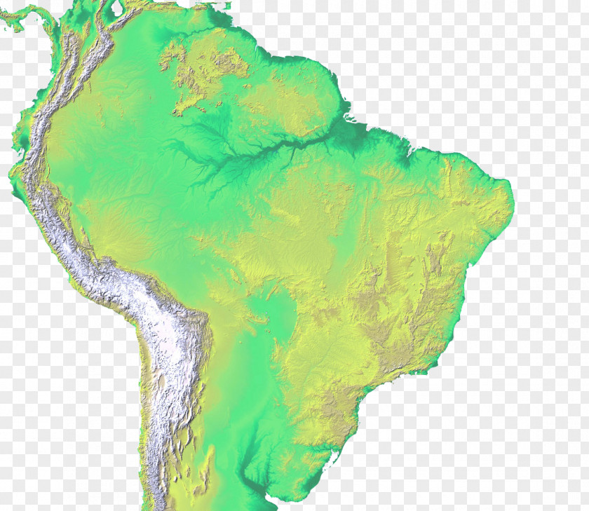 United States South America Shuttle Radar Topography Mission Topographic Map PNG