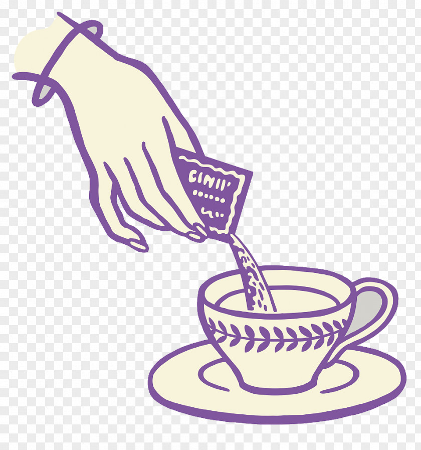 Vintage Illustration Coffee With Sugar Tea Drawing PNG