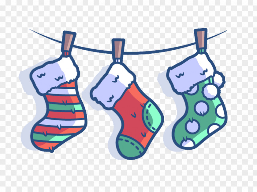 Cute Christmas Socks Illustration Material PNG